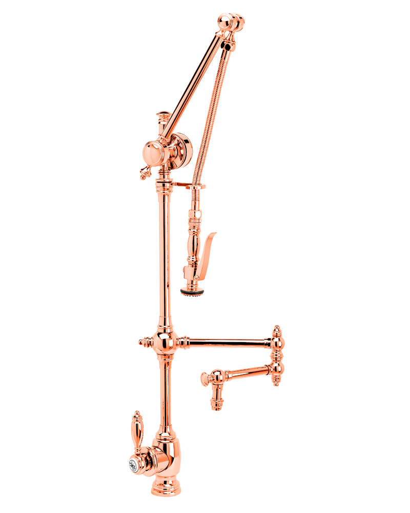 Waterstone Traditional Gantry Pulldown Faucet | 12" Articulated Spout